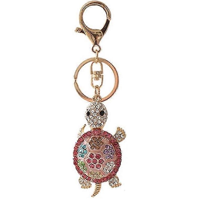 Llavero de tortuga con diamantes de imitación, regalo de llavero de cristal brillante