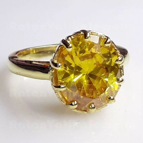Certified Natural Yellow Sapphire Ring 925 Sterling Silver Handmade Engagemant Ring