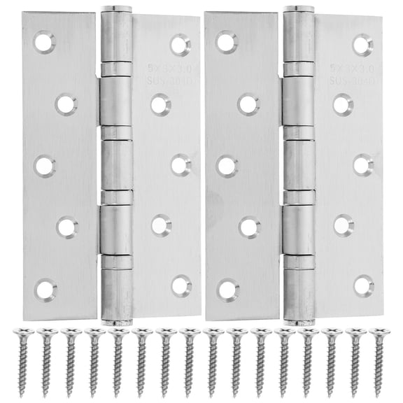Mobutofu Black Stainless Steel Hinges, Silent and Durable for Home Furniture 2Pcs