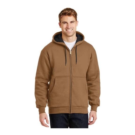CornerStone Unisex Heavyweight Full Zip Hooded Sweatshirt with Thermal Lining | Zip Hoodie for Men & Women, Adjustable Hood