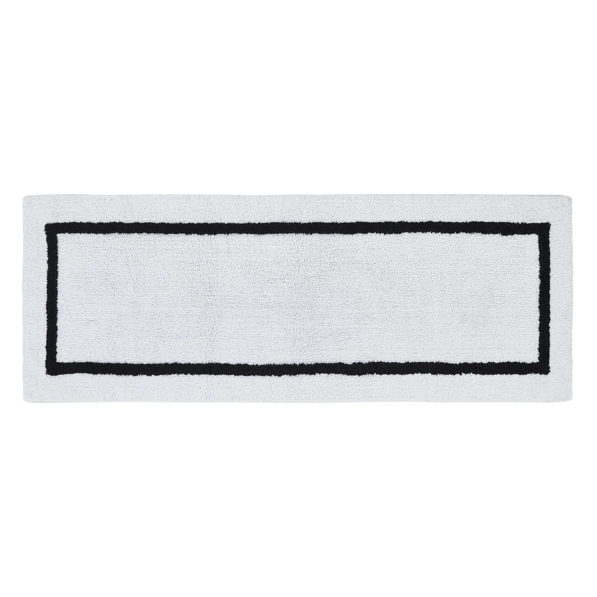 Modern Threads Geometric Black Cotton Rug Runner, 2' x 5'