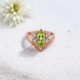 thumbnail image 3 of JEWELRYTREASURE 12x6 mm / 1.5 Ct Peridot Wedding Ring Set Opal Diamond Cluster Bridesmaid Jewelry for Women August Birthstone Art Deco Gift for Her, 3 of 7