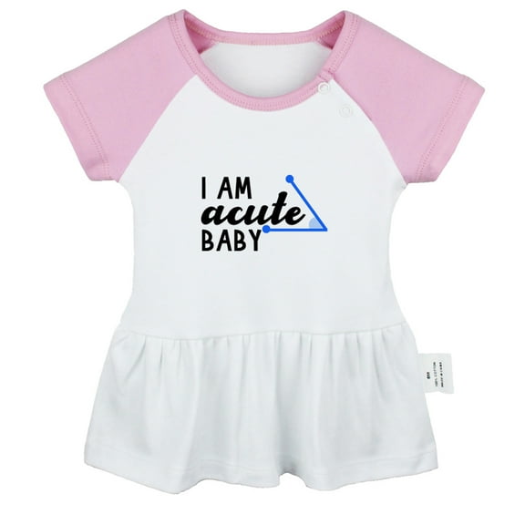 I am Acute Baby Funny Dresses For Baby, Newborn Babies Skirts, Infant Princess Dress, 0-24M Kids Graphic Clothes (Pink Raglan Dresses, 6-12 Months)