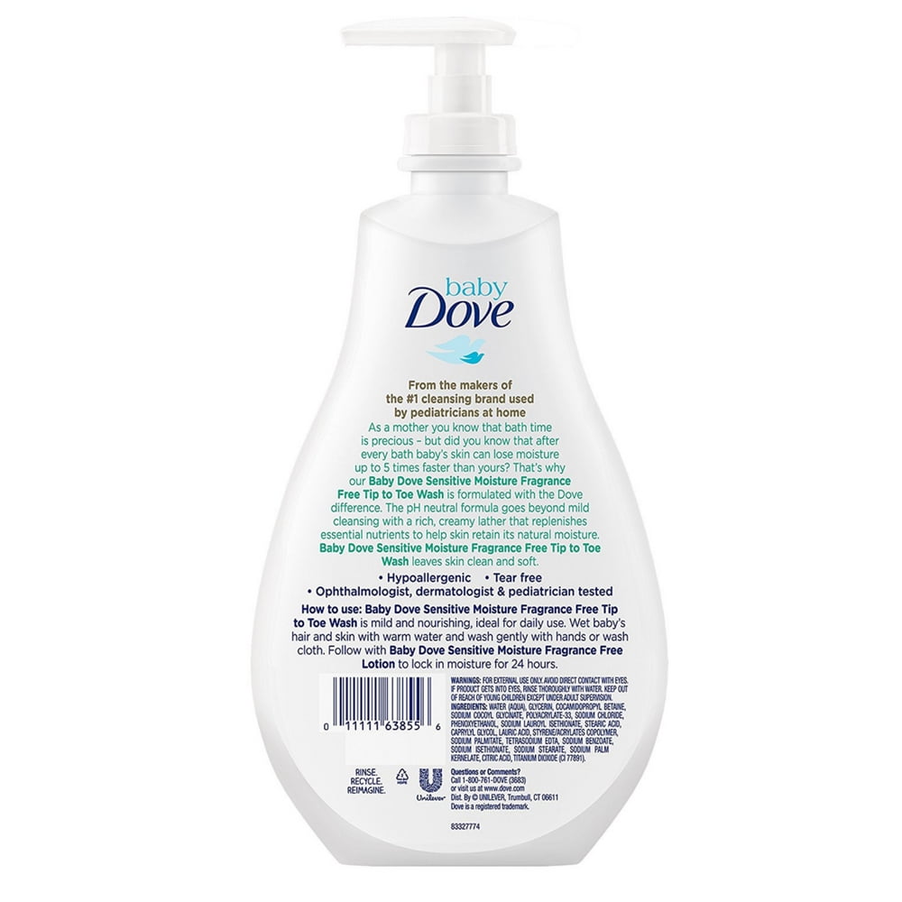 Baby Dove Tip to Toe Wash, Sensitive Moisture 20 oz (Pack of 3)