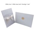 thumbnail image 1 of Tarjeta de invitación de boda cortada con láser, tarjeta de felicitación de Flora Rosa elegante, personalizada con cinta, suministros para fiestas, color blanco, 1 unidad, 1 of 4