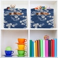 thumbnail image 6 of Yayeee 2 Pack Canvas Storage Basket with Handles for Shelves Fabric Bins Closet Organizer, Floral Ocean Waves, 6 of 8