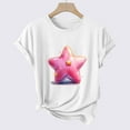 thumbnail image 3 of Womens Graphic Star Print Short Sleeve T-Shirts Crewneck Casual Summer Cute Tees Tops 2025 Trendy, 3 of 4