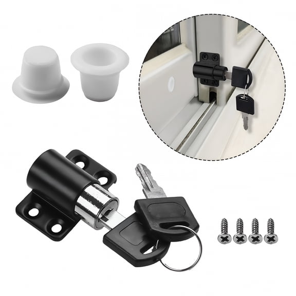 ACDANC Sliding Door Lock with Keys, Aluminum Alloy Patio Bolt Security Lock for Hinged Doors and Windows, Easy Install Anti-Theft Hardware