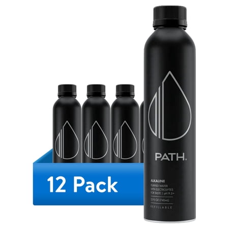 (12 pack) Pathwater Ultra-Purified Alkaline Water, 25 fl oz, Single Aluminum Bottle