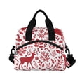 thumbnail image 2 of Lunch Bag Portable Crossbody Meal Bag Cooler Bag Insulated Lunch Bag Food Bag Handheld & Crossbody Design Red Christmas Deer, 2 of 6