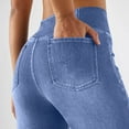 thumbnail image 6 of Kaemgyyd Flare Jeans for Women V Crossover High Waisted Bell Bottom Denim Pants Trendy Yoga Stretchy Bootcut Leggings with Pockets, 6 of 7