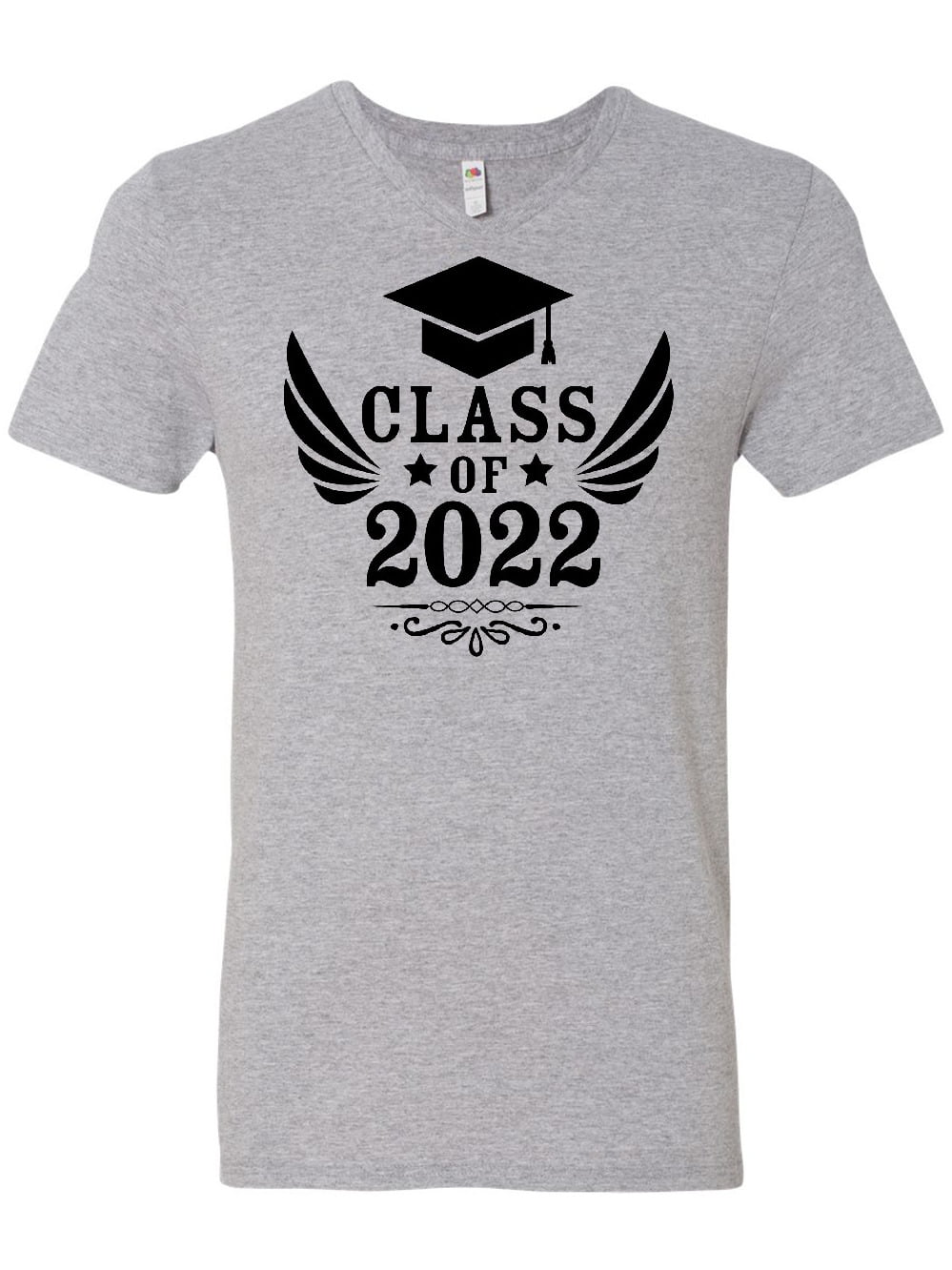 INKtastic - Class of 2022 with Graduation Cap and Wings Men's V-Neck T ...