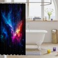 thumbnail image 3 of Manfei Blue Celestial Nebula Shower Curtain 72Wx78L,Sparkling Bright Stars Print Bath Curtain, 3 of 5