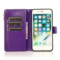 thumbnail image 6 of Allytech iPhone 8 Plus Wallet Case, iPhone 7 Plus Case 9 Cards Holder Zipper Wallet Case for Women Men Shockproof Hand Strap Full Protective Flip Stand Cover for Apple iPhone 8 Plus/7Plus-Purple, 6 of 9