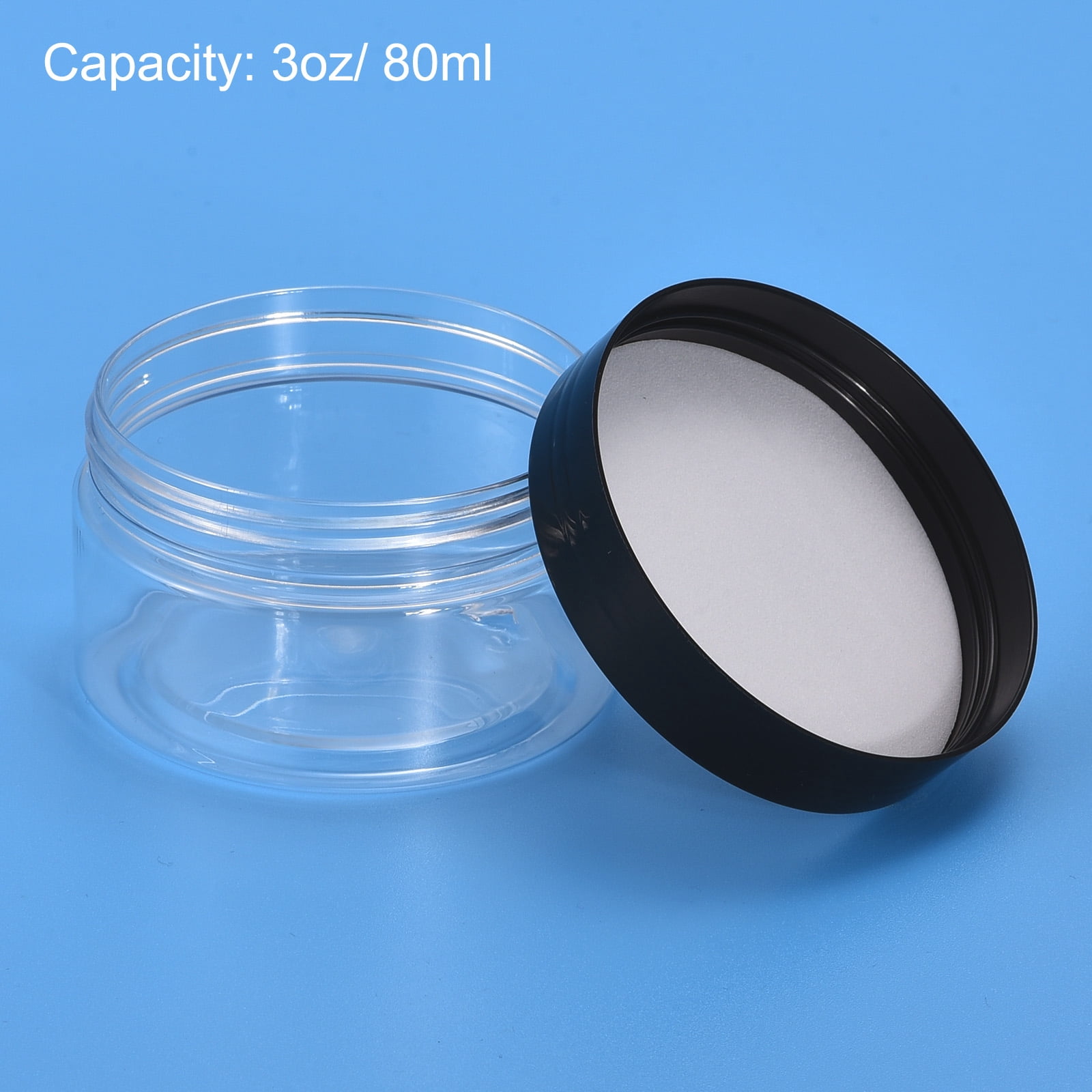 Unique Bargains Round Plastic Jars with Screw Top Lids 70mm x 38mm 2Pcs