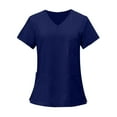 thumbnail image 2 of Navy Women's Anti-Wrinkle V-Neck Scrubs – Tailored Fit with 3 Pockets for Healthcare Jobs L, 2 of 6