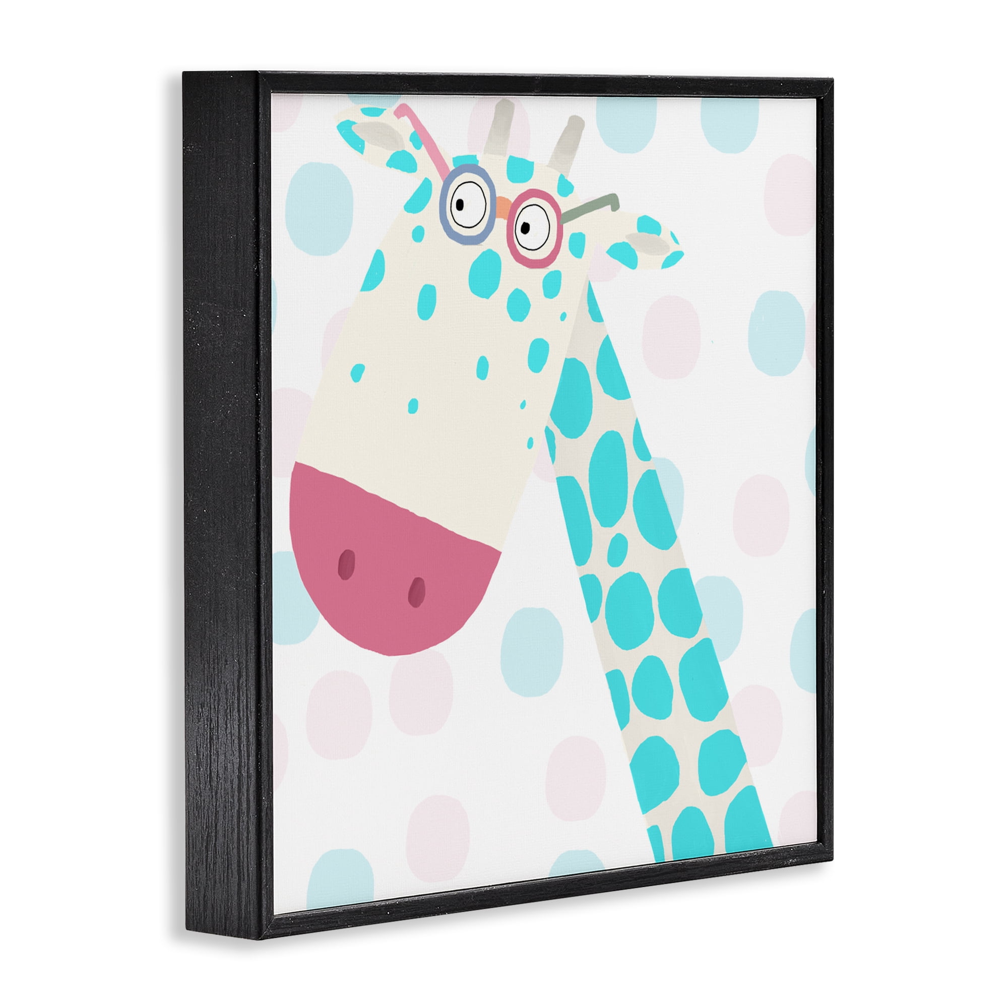 Stupell Industries Electric Blue Giraffe Black Framed Giclee Art, design by Carla Daly