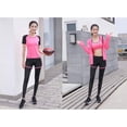 thumbnail image 4 of Conjuntos de chándal para mujer, conjunto deportivo suave y cómodo de secado rápido para correr, trotar, gimnasio, entrenamiento, conjunto de 5 piezas: sujetador deportivo, camiseta, abrigo y 2 p, 4 of 5