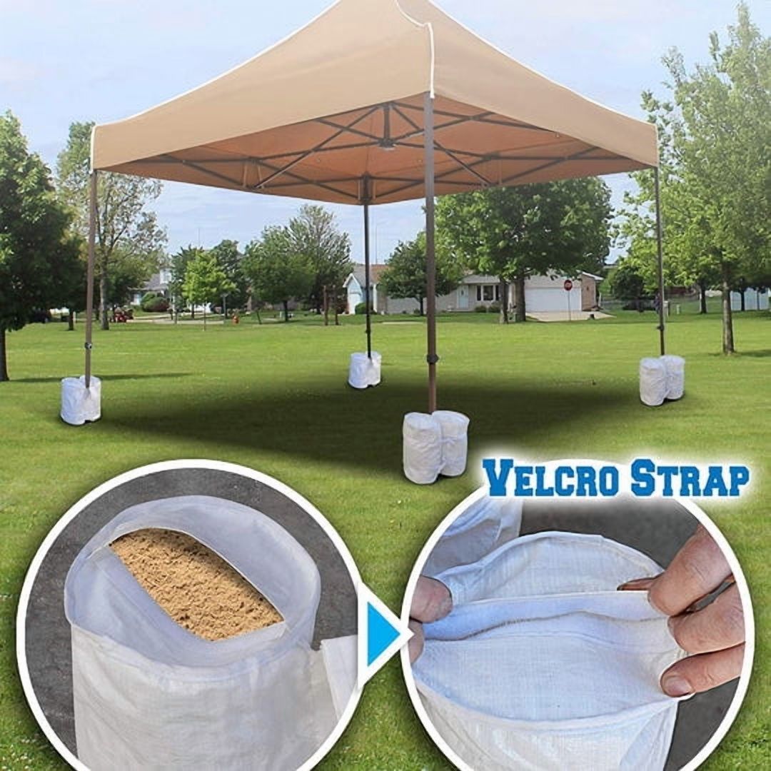 SOLAXO Sand Bags Weights Sandbags for Canopy Tent, Leg Weight Bags for Pop up Canopy Tent, White, 4 Pack