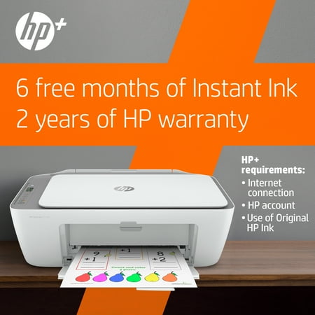 HP - DeskJet 2755e Wireless Inkjet Printer with 3 months of Instant Ink Included with HP+ - White