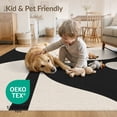 thumbnail image 4 of ODIKA 4'x6' Washable Area Rug Black Cream Geometric Balance Artistic Design Elegant Symmetry in Minimalist Abstract for Home Office, Under Desk, Non-Slip Chair-Friendly, Flatwoven, 4 of 7
