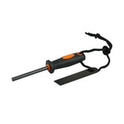 se fs372 flint and striker with rubber grip handle, black/orange