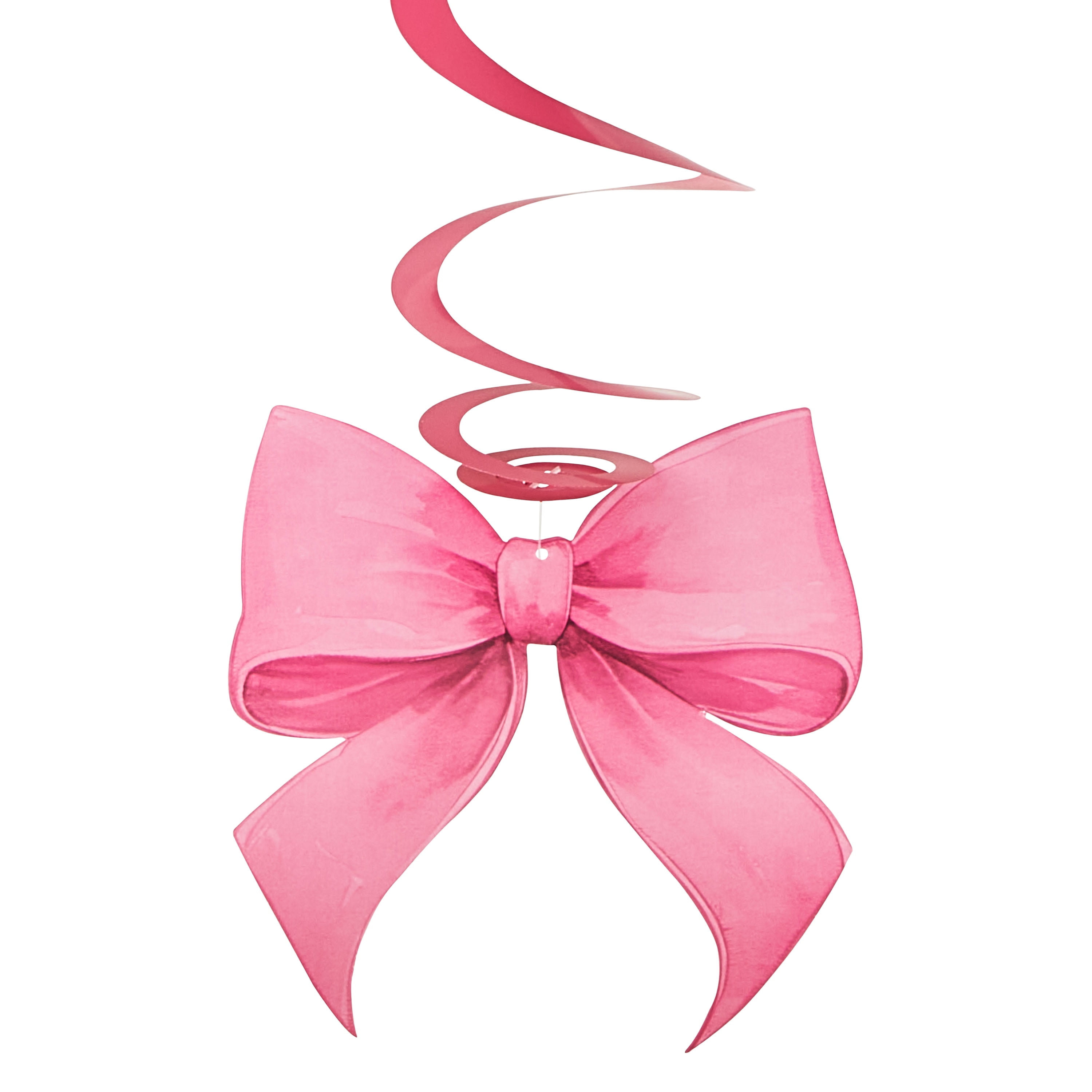 Pink/Gold Paper Star and Bow Dangler Decorations, 6 Count, by Way To Celebrate