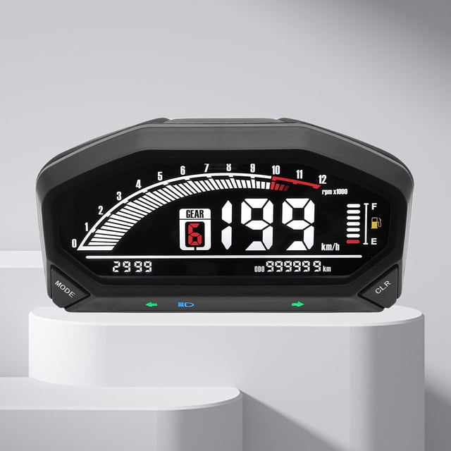 Velocímetro De Motocicleta Velocímetro De Motocicleta Odómetro digital 12000 RPM Indicador electrónico de RPM para moto de 1 2 4 cilindros
