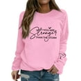 thumbnail image 2 of BODOAO You Are Stronger Than The Storm Sweatshirt Crewneck Long Sleeve Shirt Positive Letter Print Shirt Pullover Sweater Fall Outfits Comfy Tunic Tops Christian Sweatshirt Women Pink XXL, 2 of 5