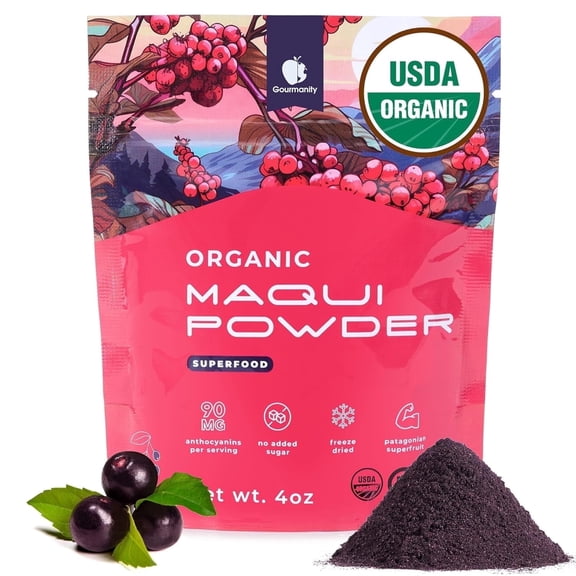Gourmanity Organic Maqui Powder, 4 oz | Freeze-Dried, USDA Organic, Antioxidant-Rich