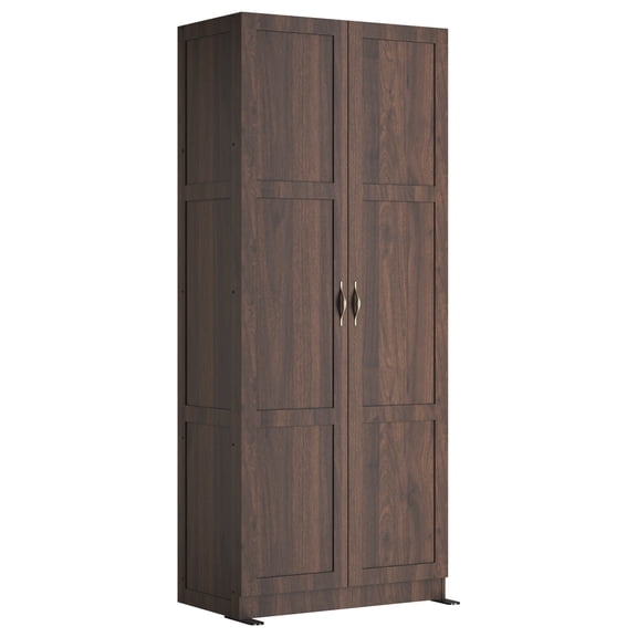 edx 71" Wooden Storage Cabinet for Living Room,Hallway, Entryway, Closet, Home Office, Brown
