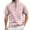 Pink, variant on European Solid Color Button Open Neck Pocket Men's Casual Loose Comfortable Stand Up Collar Business Short Sleeve T-Shirt Men's Loose Fit Casual Fashion Shirt
