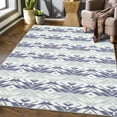 thumbnail image 2 of Senfot 5x8 Indoor Outdoor Area Rug Waterproof Modern Print Pattern Non-Slip Floor Carpet Stain Resistant for Patio Backyard Living Room Blue White, 2 of 8