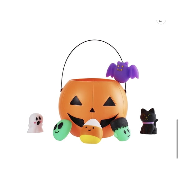 Squishy Halloween Pumpkin Pail Multicolor, 18 Count in one
