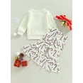 thumbnail image 4 of TSEXIEFOOFU Christmas Baby Girls Trousers Outfits Letter Print Long Sleeve Sweatshirt and Casual Flare Pants Set, 4 of 9