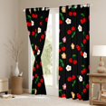 thumbnail image 3 of Manfei Red Cherry Curtains Pack of 2 (42x84 Each),Cute Flowers Daisy Curtains Blackout,Sweet Fruit Bedroom Curtains For Kids,Super Cozy Room Decor, 3 of 6