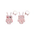 thumbnail image 2 of Infant Newborn Baby Girls Fourth of July Outfits Sleeveless Frill Smocked Romper + Headband Set Newborn Clothes, 2 of 9