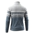 thumbnail image 2 of Men's Fair Isle Knit Full Zip Mock Neck Sweater Long Sleeve Casual Zip-Up Cardigan, 2 of 4