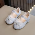 thumbnail image 2 of Zanarzt Girls Dress Shoes Toddler Little Girls Dress Shoes Flower Girls Mary Jane Flats Ballet Shoes Party Wedding Silver,US 10.5, 2 of 7