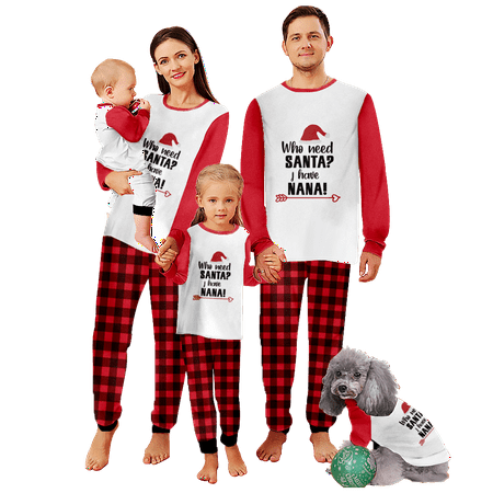 

Family Matching Christmas Pajamas Sets Christmas Buffalo Plaid Stripe Printed Sizes for Adult-Kids-Baby-Pet 2 Pieces Top and Pants Bodysuits Unisex Pajamas Set