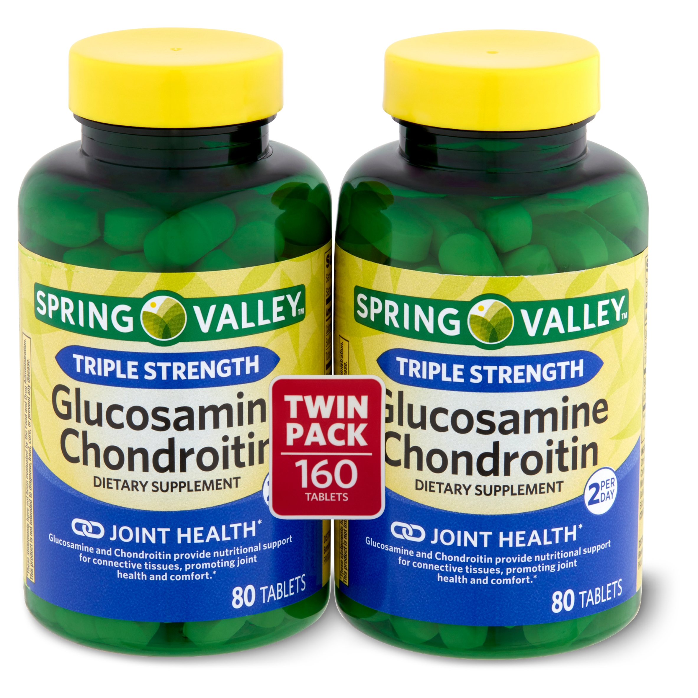 Spring Valley Triple Strength Glucosamine Chondroitin Dietary Supplement Twin Pack, 80 Count, 2 Pack - image 3 of 9