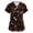 Dark Gray-B#2062CC, variant on Cartoon Animal Print Scrub Top Women S-5XL Plus Size Women Nurse Uniform with Pocket Stretchy V Neck Short Sleeve Womens Scrub Tops