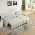 thumbnail image 5 of Miekor Furniture Modular Corduroy Upholstered 3 Seater Sofa Bed with Storage for Home Apartment Office Living Room, Free Combination, L Shaped , Beige B5A6516, 5 of 9