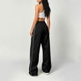 thumbnail image 4 of Womens Parachute Pants Y2k Baggy Wide Leg Track Pants Elastic Waist Jogger Sweatpants Hiking Pants Trousers Black 2XL, 4 of 5