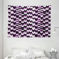 thumbnail image 1 of Chevron Tapestry, Zig Zag Arrows Geometric Symmetric Pattern Retro Stylized Old Design, Wall Hanging for Bedroom Living Room Dorm Decor, 80W X 60L Inches, Lilac Purple Black White, by Ambesonne, 1 of 2