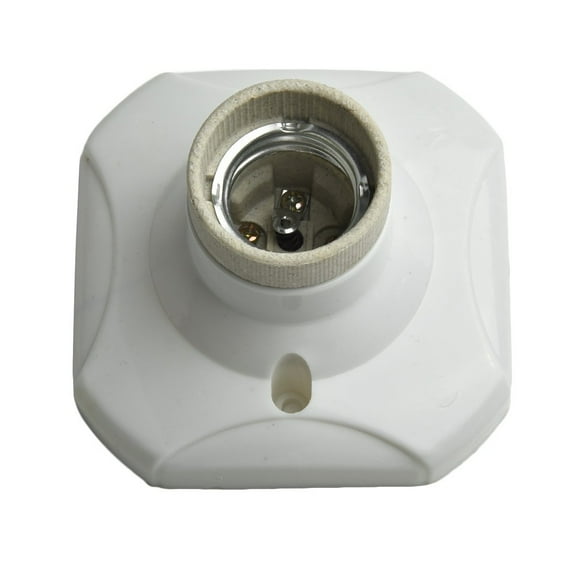 E27 Heat Light Bulb Lamp Socket Holder Porcelain Straight Glazed Ceramic Hot