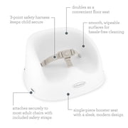 Infantino Simply Modern Booster Seat with 3-Point Safety Harness, Contoured Seat, and Easy-Clean Design for Babies and Toddlers