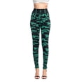 thumbnail image 1 of Gibobby Leggings cálidos para mujeres Pantalones de yoga casuales para mujeres Pantalones vaqueros elásticos Leggings Estampado de rayas térmicas Imitación de mezclilla(Verde,XG), 1 of 5