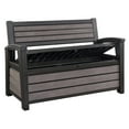 thumbnail image 4 of Keter Hudson Outdoor Backyard Patio Storage Bench 60 Gallon Plastic Deck Box, Brown, 4 of 5