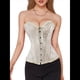 thumbnail image 2 of Corsé Moldeador con Cordones y Estampado Floral Renacentista para Mujer, Sin Mangas, con Cuello en V. Champán Dorado L, 2 of 10